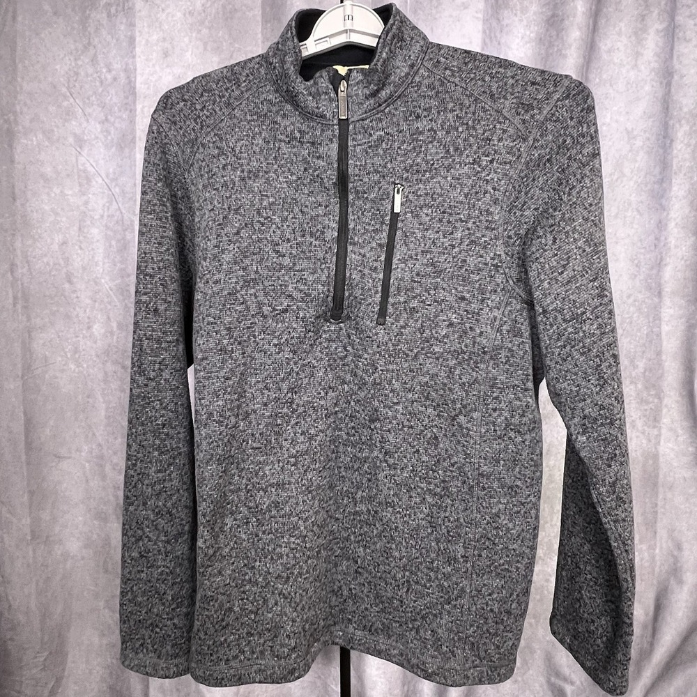 Woolrich Sweater Men's Size XL 1/4 Zip Pullover Mock Gray Hiking‎ Casual